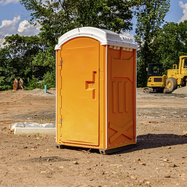 how often are the porta potties cleaned and serviced during a rental period in Harts